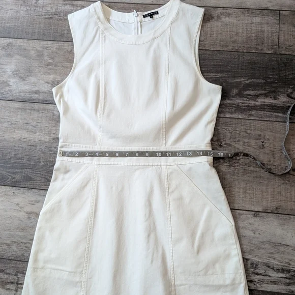 Theory White Sleeveless Sheath Midi Dress - Picture 8 of 10